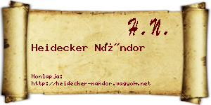 Heidecker Nándor névjegykártya